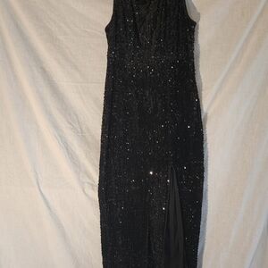 SHEIN Black Sequence Cocktail Gown